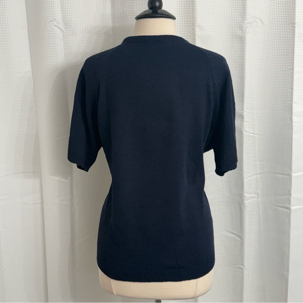 Laura Scott Women's Short Sleeve Crew-neck Pullover Sweater, Navy, Size 1X - Picture 5 of 6